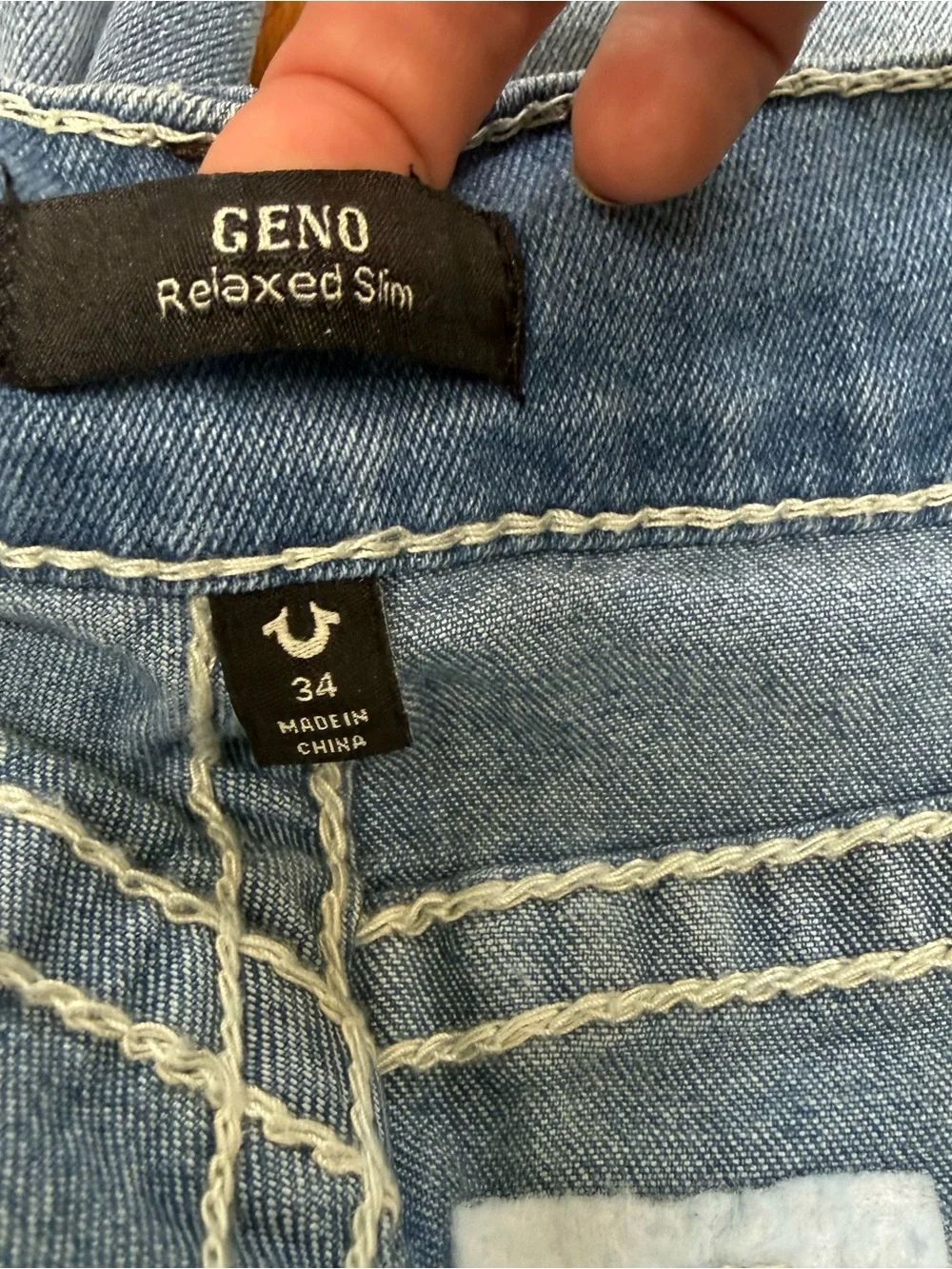 True Religion Light Blue Relaxed Slim Jeans for Men